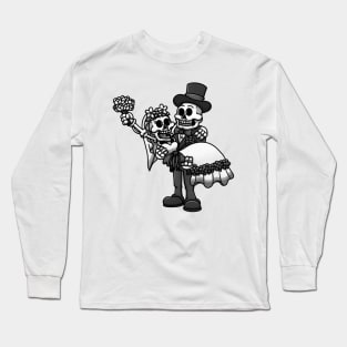 Married Skeletons Black And White Edition Long Sleeve T-Shirt